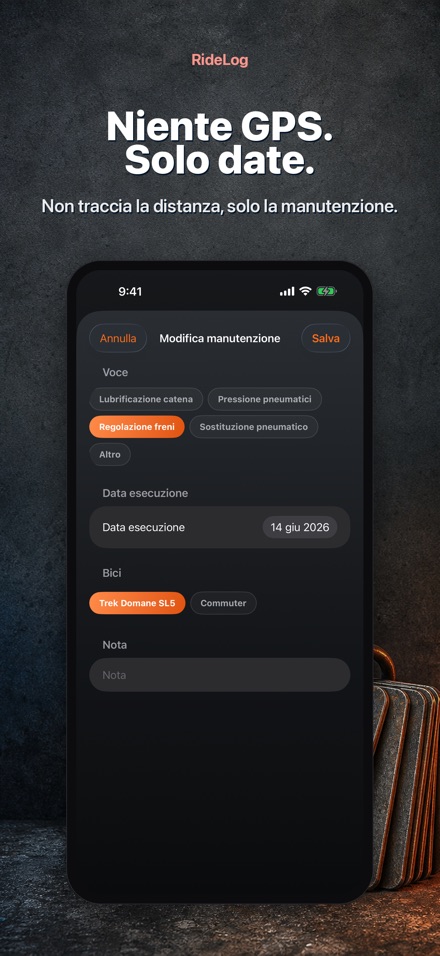 RideLog: Diario Manutenzione 9
