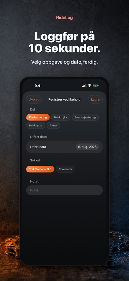 RideLog: Sykkelservicelogg 4