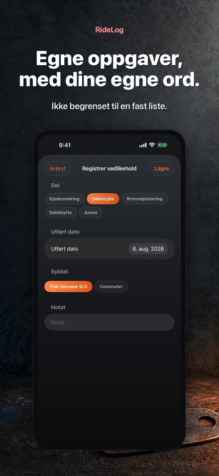 RideLog: Sykkelservicelogg 5