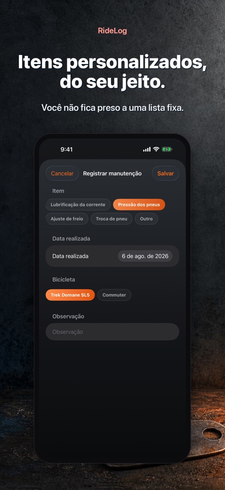 RideLog: Registro Manutencao 5