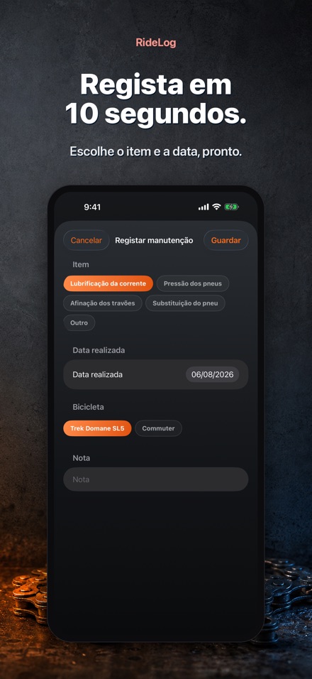 RideLog: Registo de Manutencao 4
