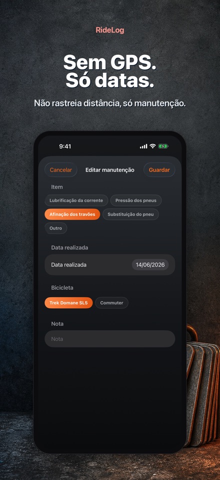RideLog: Registo de Manutencao 9
