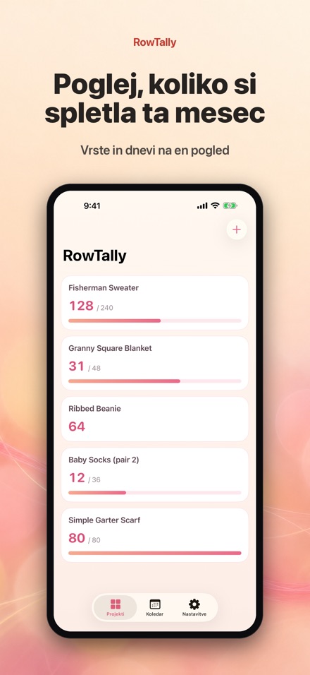 RowTally: Štetje Vrst Pletenja 5