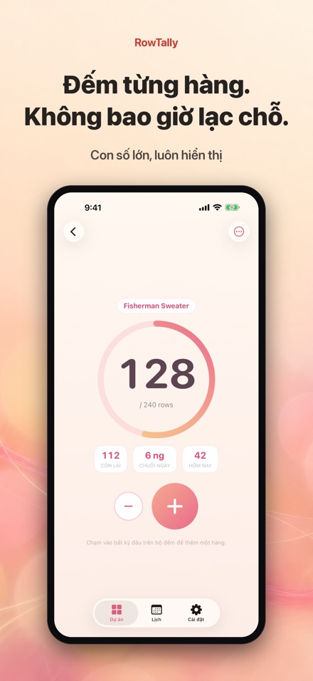 RowTally: Đếm Hàng Đan Len