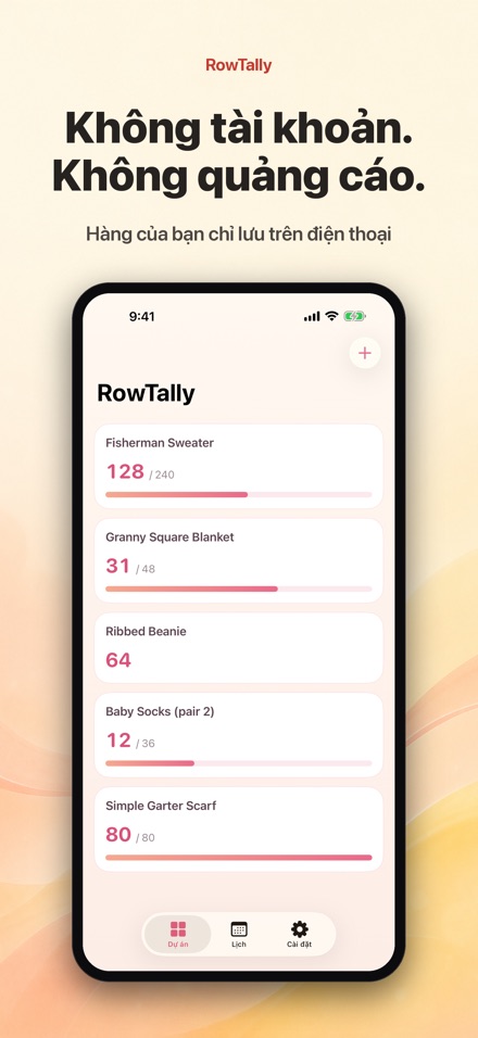 RowTally: Đếm Hàng Đan Len 10