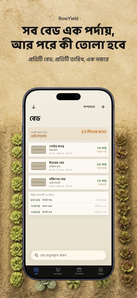 RowYield: বেড পরিকল্পনা 1