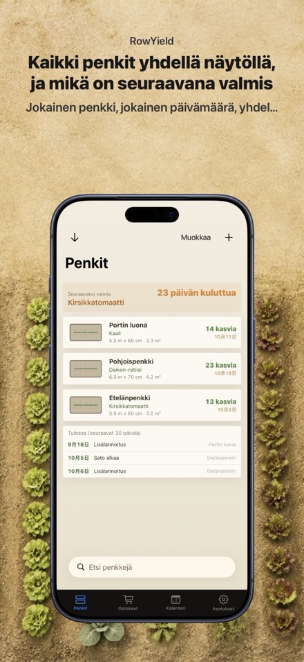 RowYield: Penkkisuunnitelma 1