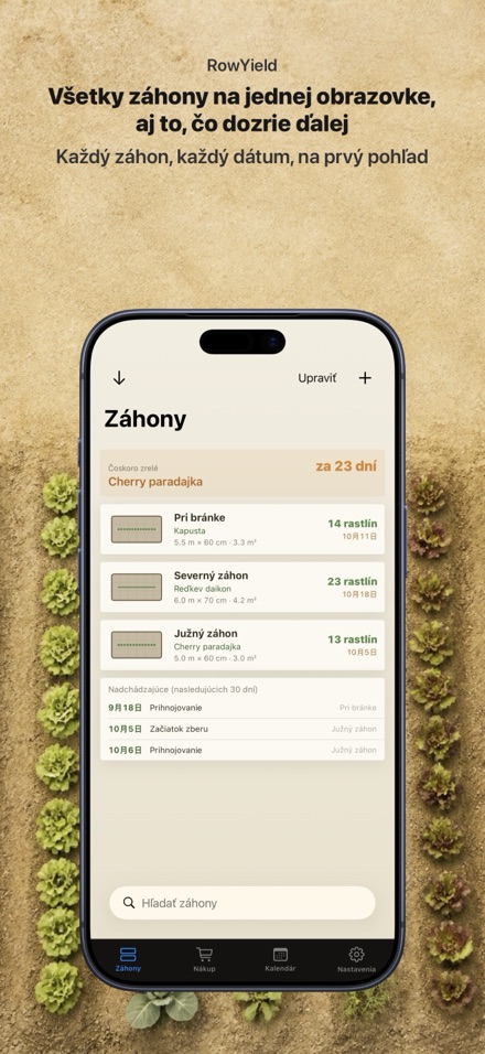 RowYield: Plán Záhona 1