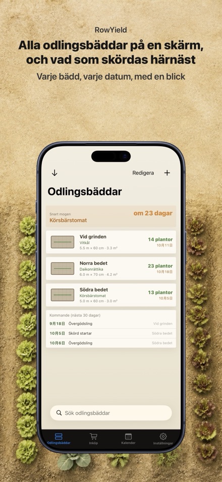 RowYield: Sängplanerare 1