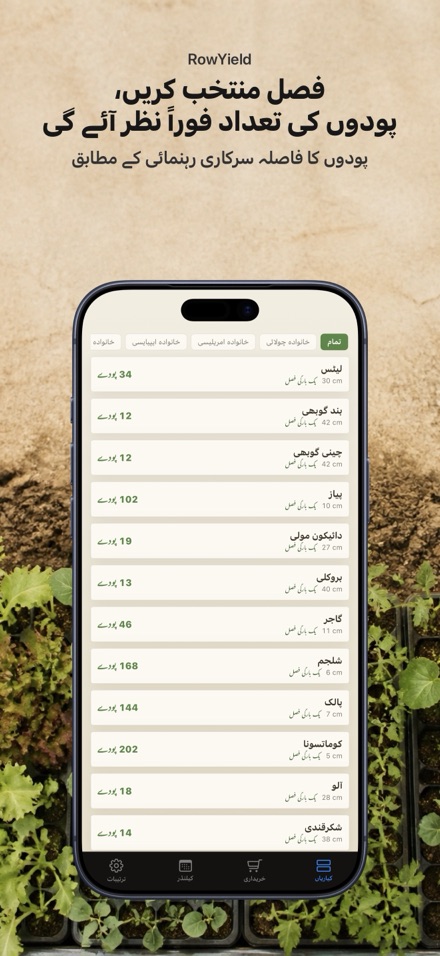 RowYield: کیاری کی منصوبہ بندی 3