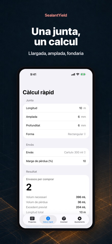 SealantYield Calc. Segellador 2