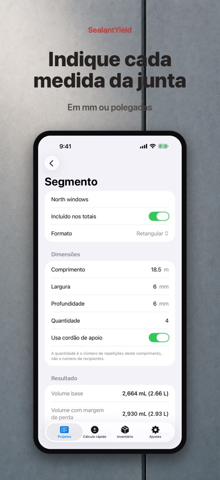 SealantYield Calc. Selante 4