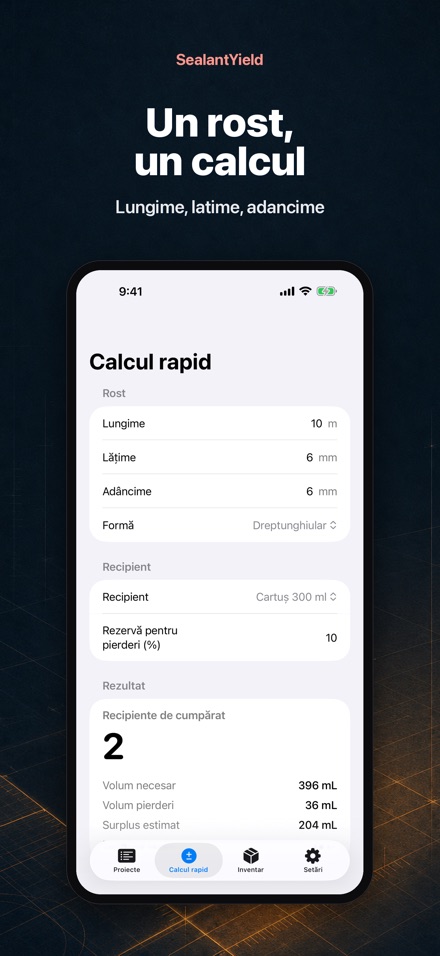 SealantYield Calc. Etansare 2