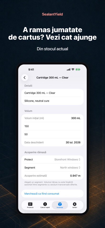 SealantYield Calc. Etansare 7