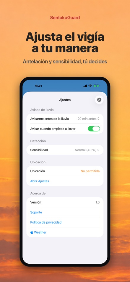 SentakuGuard: Aviso de lluvia 10