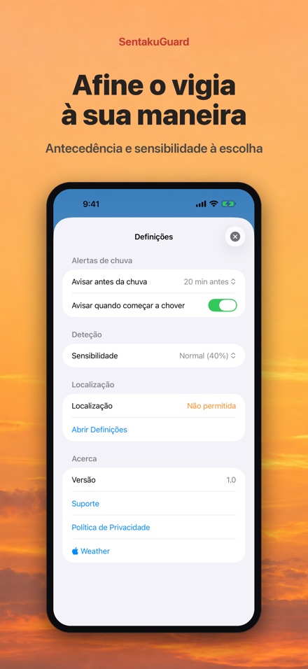 SentakuGuard: Aviso de chuva 10