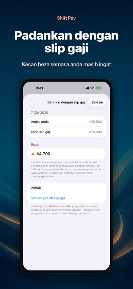 Kira Gaji Syif - Rekod Kerja 9