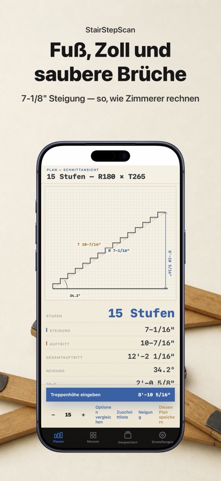 Treppenrechner: Stufen & Wange 7