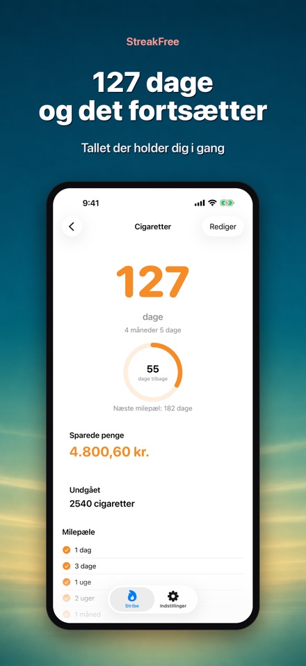 StreakFree: Dage siden