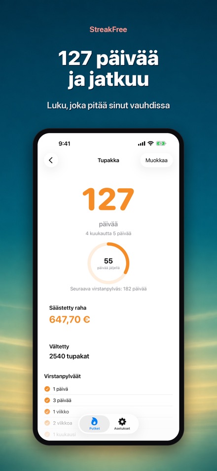 StreakFree: Päiviä siitä