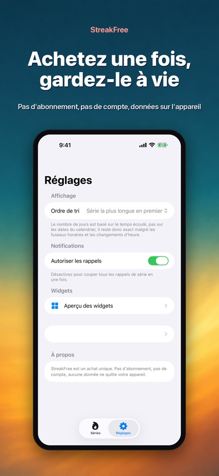 StreakFree : Jours sans 10