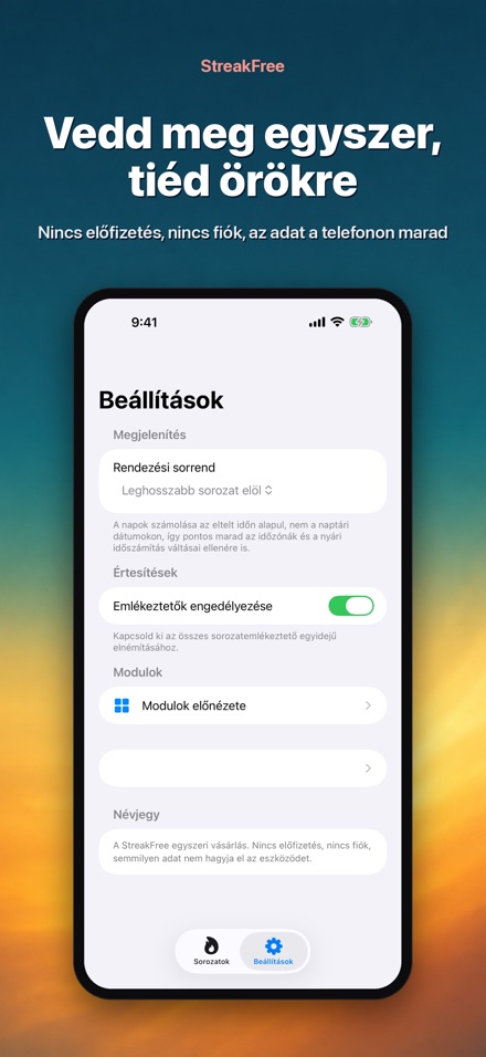 StreakFree: Napok azóta 10