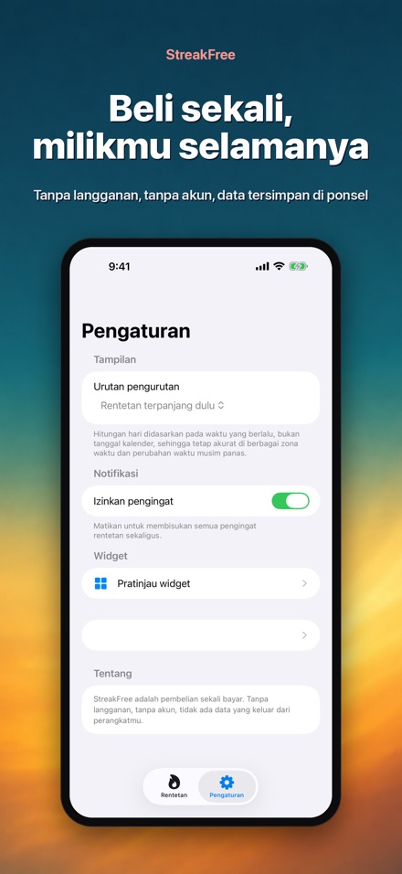 StreakFree: Hari Sejak 10