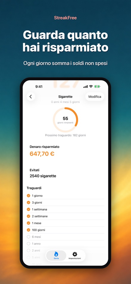 StreakFree: Giorni senza 3