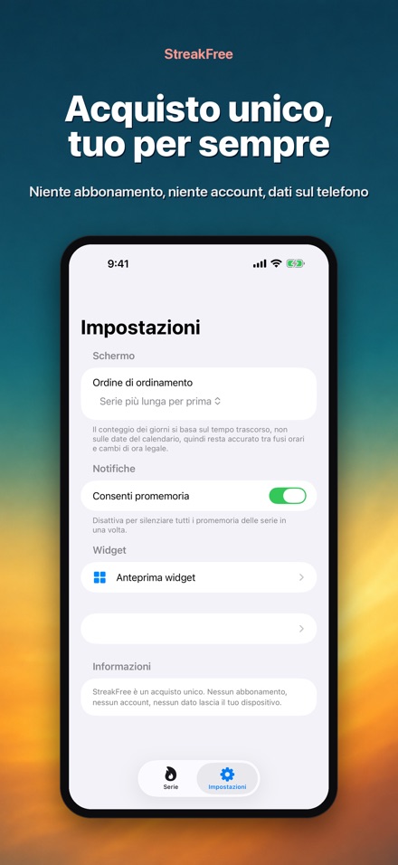 StreakFree: Giorni senza 10