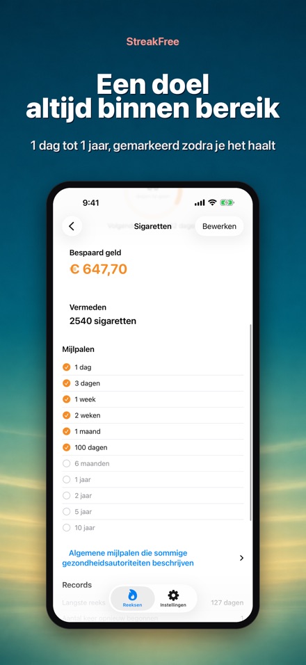 StreakFree: Dagen sinds 4