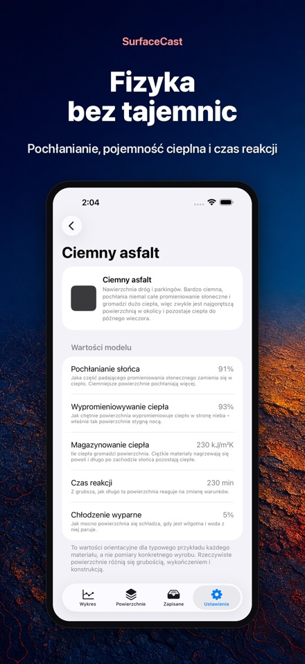 SurfaceCast: temperatura 10