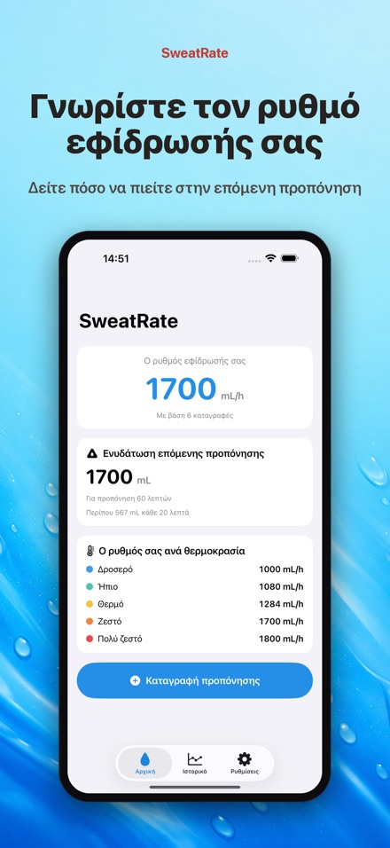 SweatRate: Ρυθμός Εφίδρωσης