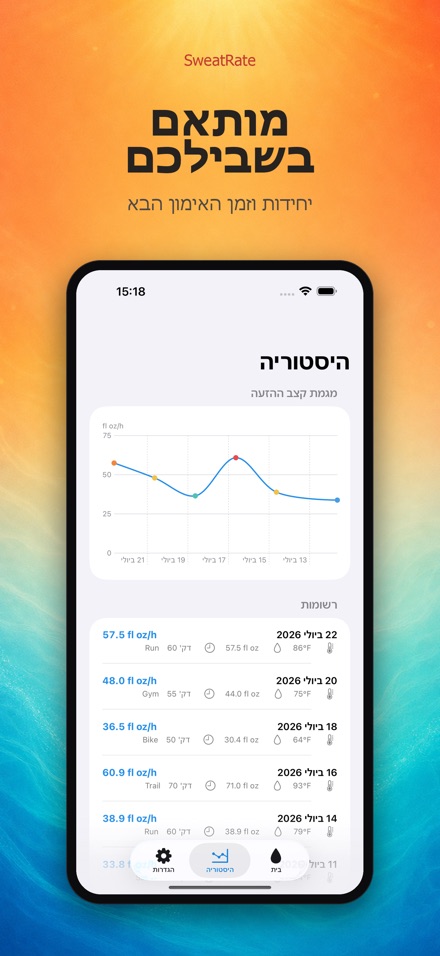 SweatRate: קצב הזעה 8