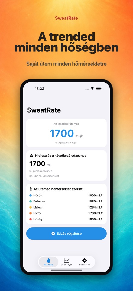 SweatRate: izzadás és víz 4