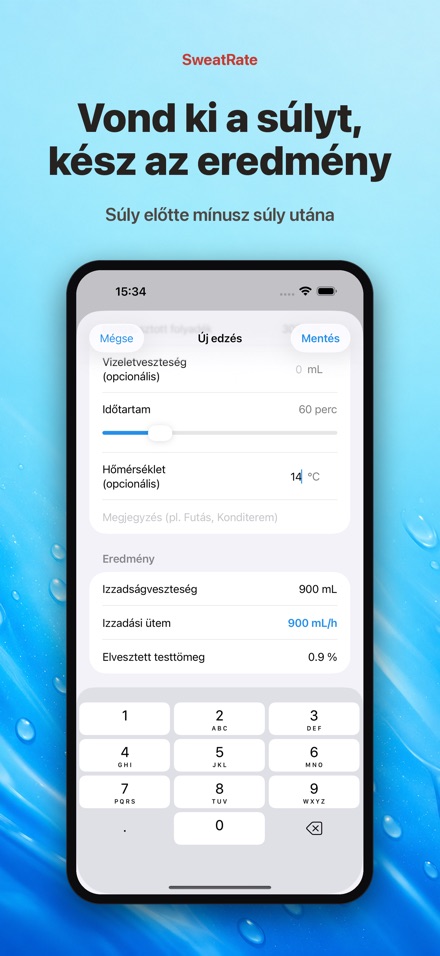SweatRate: izzadás és víz 10
