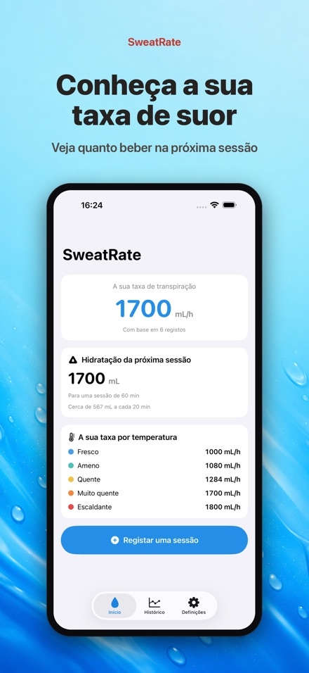 SweatRate: Taxa de Suor