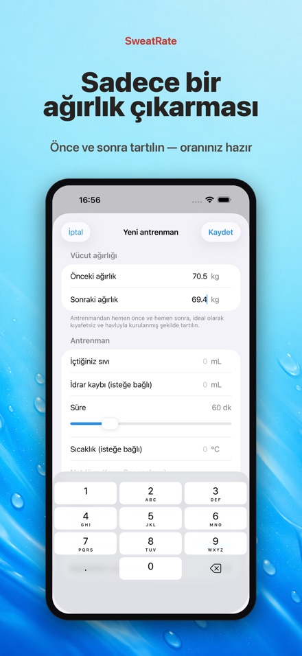 SweatRate: Terleme Oranı 6