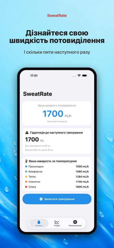 SweatRate: піт і вода 5