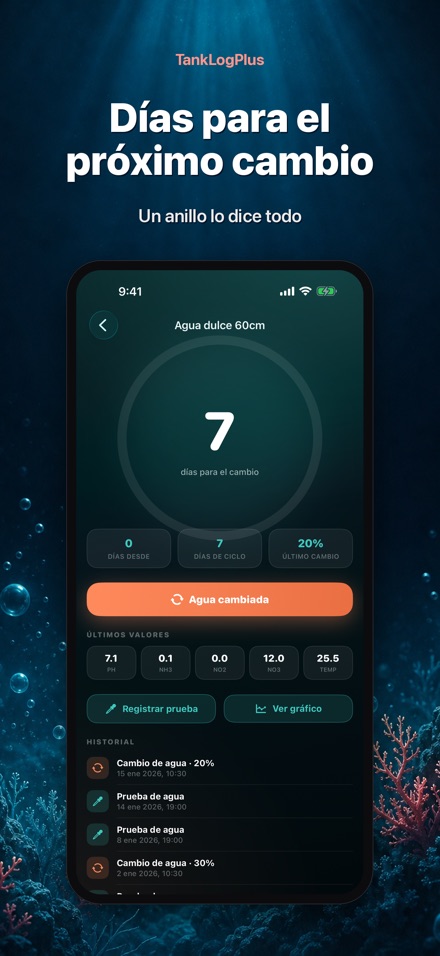 TankLogPlus: Registro acuario