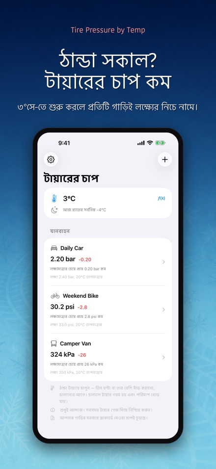 তাপমাত্রায় টায়ার চাপ