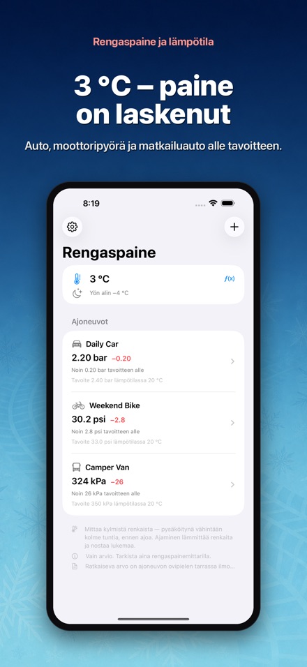 Rengaspaine ja lämpötila