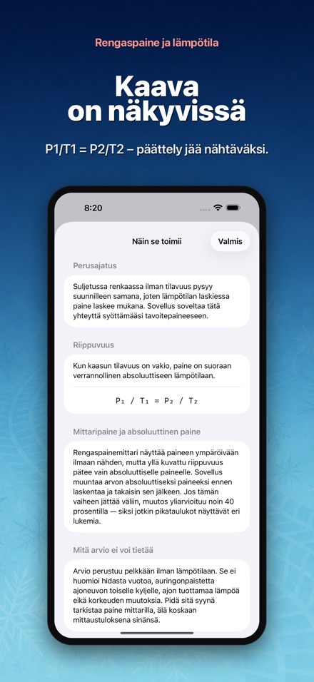 Rengaspaine ja lämpötila 8