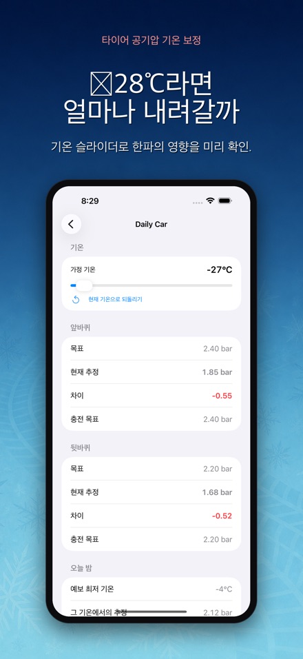 타이어 공기압 기온 보정 3