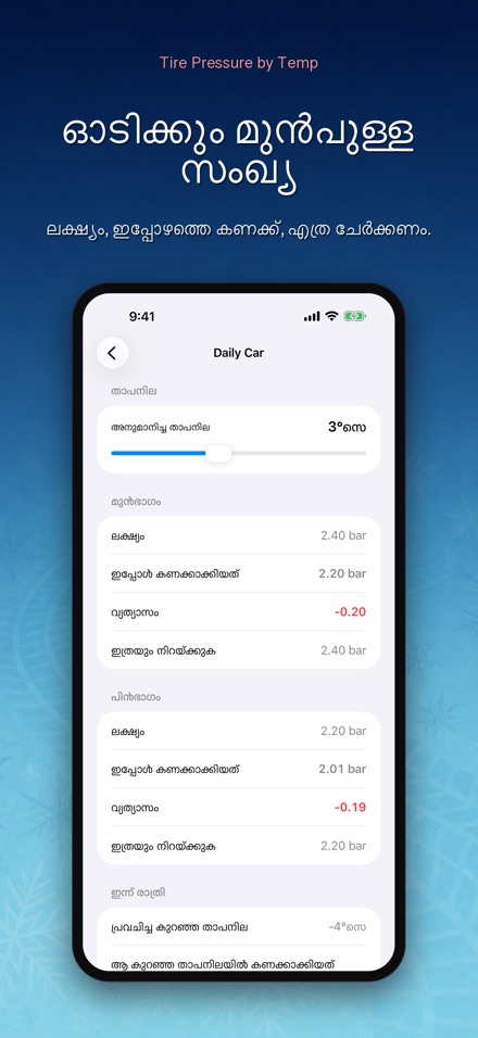 താപനില അനുസരിച്ച് ടയർ മർദം 2