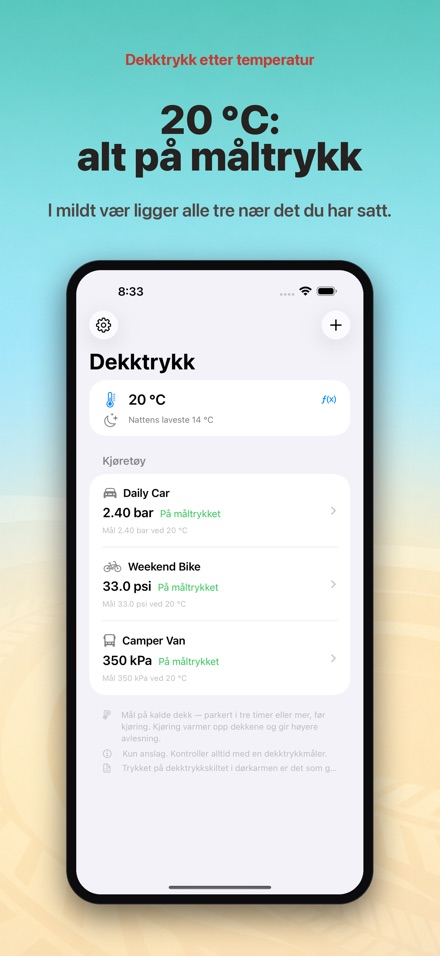Dekktrykk etter temperatur 5