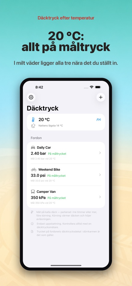 Däcktryck efter temperatur 5