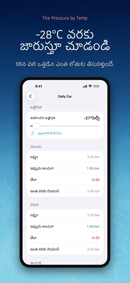 టైర్ పీడనం ఉష్ణోగ్రత ప్రకారం 3