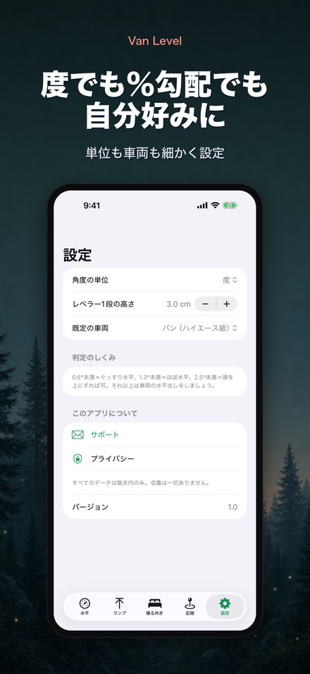 Van Level 車中泊の水平チェック 10