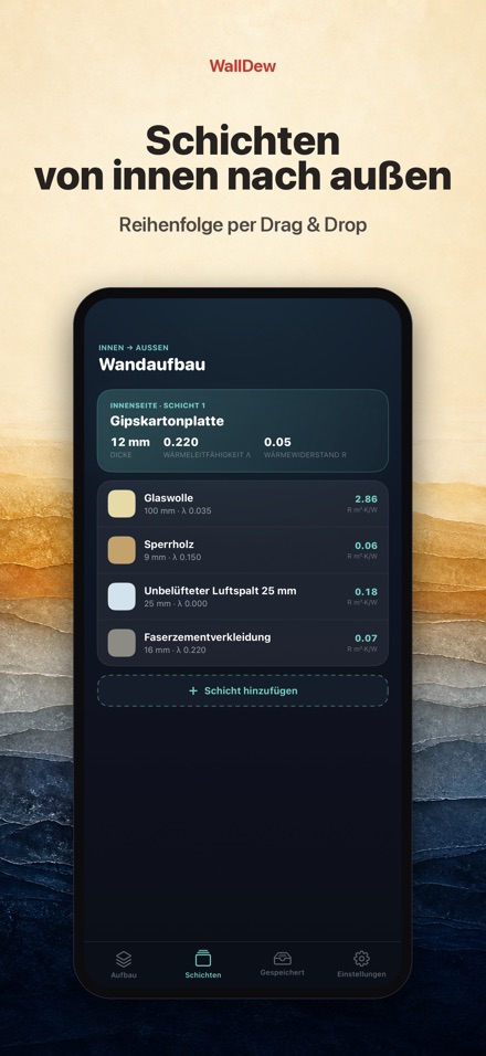 WallDew: Tauwasser Wandaufbau 5