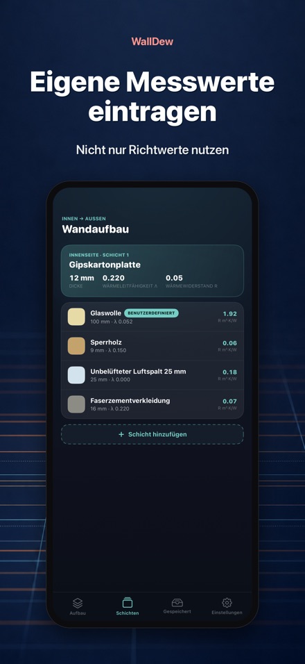 WallDew: Tauwasser Wandaufbau 7
